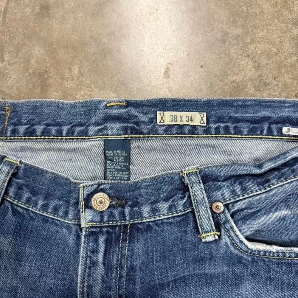 Vintage Y2K Polo Ralph Lauren Straight Leg Medium Wash Distressed Jeans 38x31